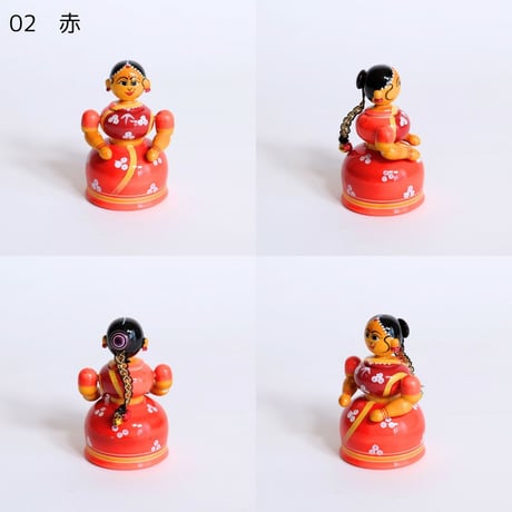 エティコッパカの木製おもちゃ　インドの女性像　INDIAN LADY