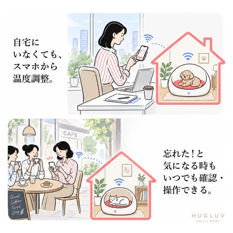 HUGLUV Smart NEST｜ハグラブ スマートネスト｜スマートペットベッド（冷温調整・アプリ遠隔操作対応）