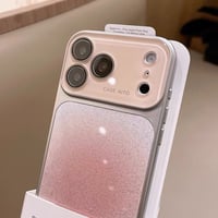クリスタルレンズフレームチークグラデーションラメiPhoneケース