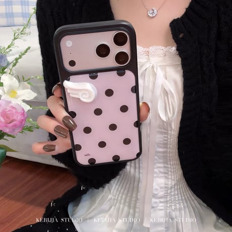 ブラックピンクドットミニウィングiPhoneケース