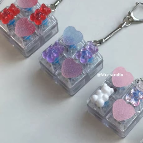 ベア&ハートグミ♥キーボードチャーム/クリッカーチャーム
