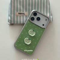 グリーンアップルボタンコアiPhoneケース