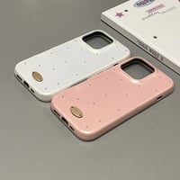 プチパールドットソフトレザーiPhoneケース