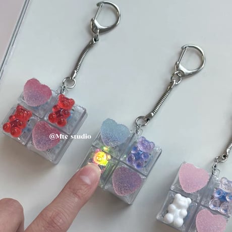 ベア&ハートグミ♥キーボードチャーム/クリッカーチャーム