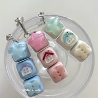 パステルカラーHOUSEキーボードクリッカーチャーム/キーボード/キーキャップ/キーホルダー
