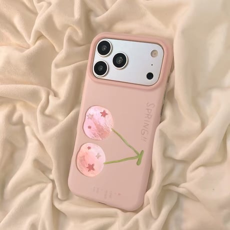 pinku sky cherry🍒iPhoneケース