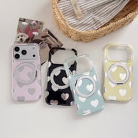 シルバーミラー♥ハートスマホリングiPhoneケース