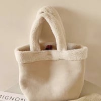 ムートン風ボアミニトートバッグ