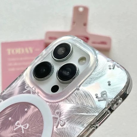 シャインリボンMagSafグリップiPhoneケース