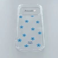 ブルーフラワークリアiPhoneケース