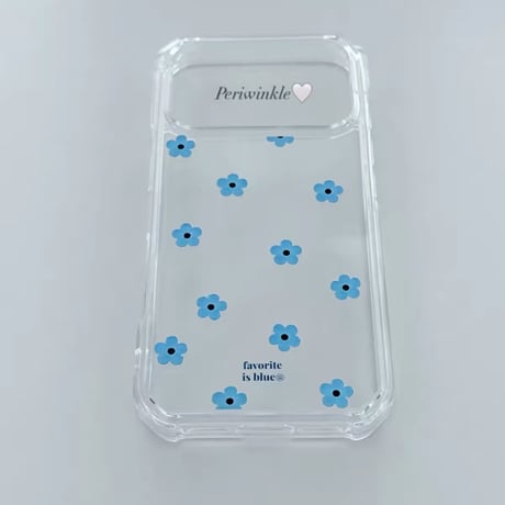 ブルーフラワークリアiPhoneケース