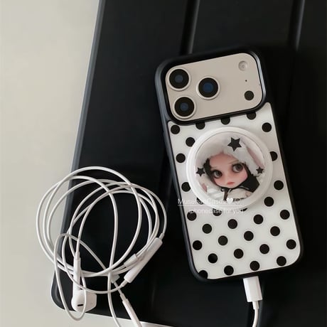 ギャルドールグリップ付きドットiPhoneケース