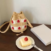 ショートケーキ🍰クロシェ編みカゴショルダーバッグ