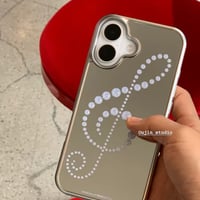 ダイヤモンド🎼ト音記号ミラーiPhoneケース