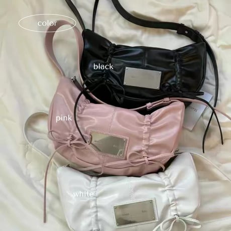 ギャザーリボンプレートショルダーバッグ