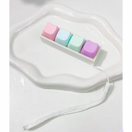 ねこ型キーボードクリッカーチャーム/キーボード/キーキャップ/キーホルダー