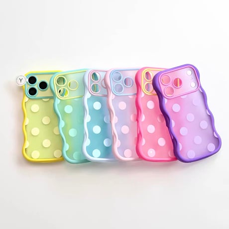 うねうねカラフルドットiPhoneケース