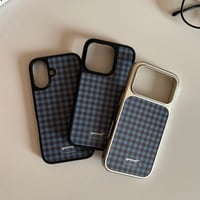 ダークブルーチェックiPhoneケース