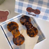 べっ甲柄リボンバレッタ/ヘアクリップ/ヘアピン