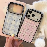 チェック柄ミラースターiPhoneケース