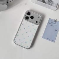 white×blue mini heart ♥ iPhoneケース