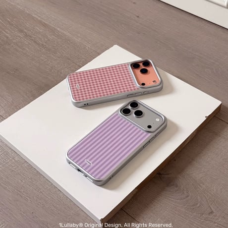 カラフルチェックストライプLOVEiPhoneケース