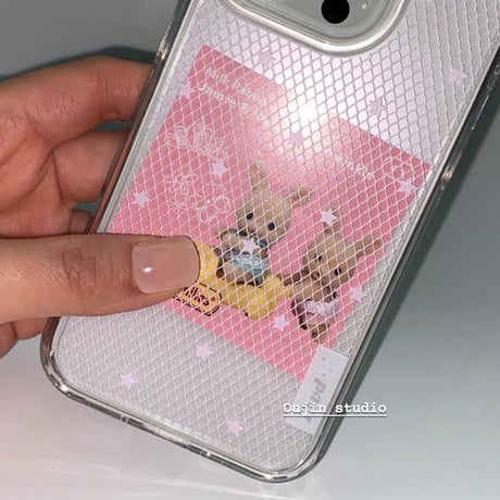 スターレースねこちゃんチャーム付きiPhoneケース