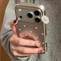 シルバーハートドットシンプルiPhoneケース