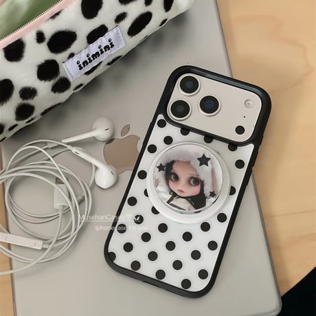 ギャルドールグリップ付きドットiPhoneケース