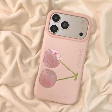 pinku sky cherry🍒iPhoneケース