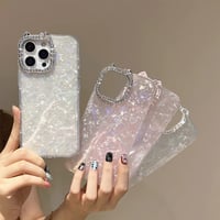 ネコ耳カメラフレーム偏光ハートラメiPhoneケース