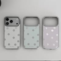 マカロンカラーミラー水玉iPhoneケース