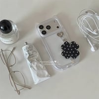 ドットクローバーチャームネコ耳クリアiPhoneケース