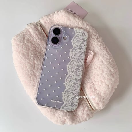 ドット×レーススカラップiPhoneケース
