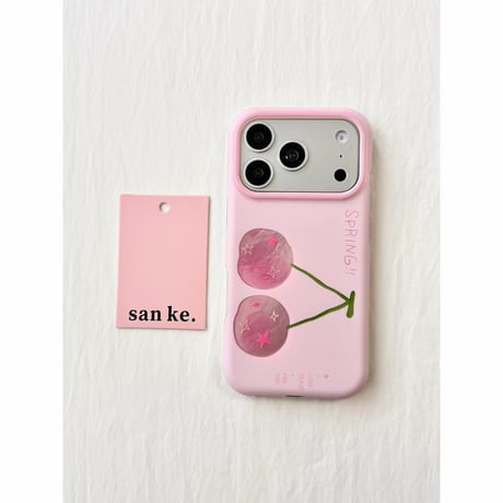 pinku sky cherry🍒iPhoneケース