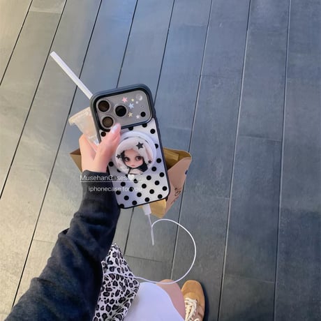 ギャルドールグリップ付きドットiPhoneケース