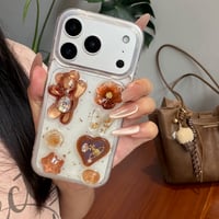 【iPhone16e/17e対応！】秋色ベアデコiPhoneケース