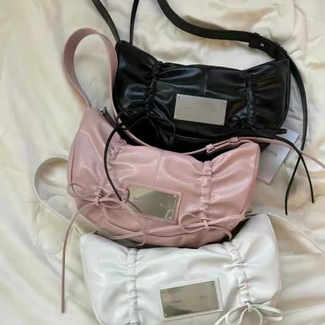 ギャザーリボンプレートショルダーバッグ