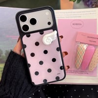 ブラックピンクドットミニウィングiPhoneケース