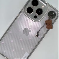 スターレースねこちゃんチャーム付きiPhoneケース