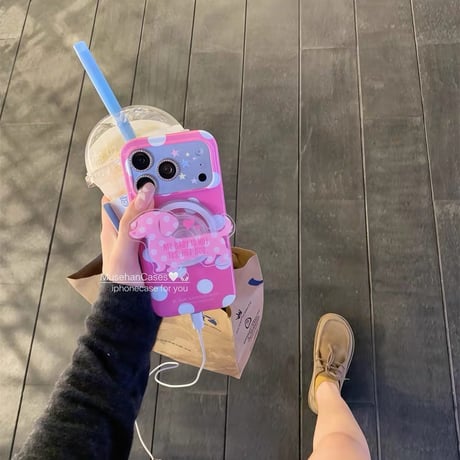 ピンクドットダックスiPhoneケース