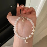 ビーズパールムーンブレスレット