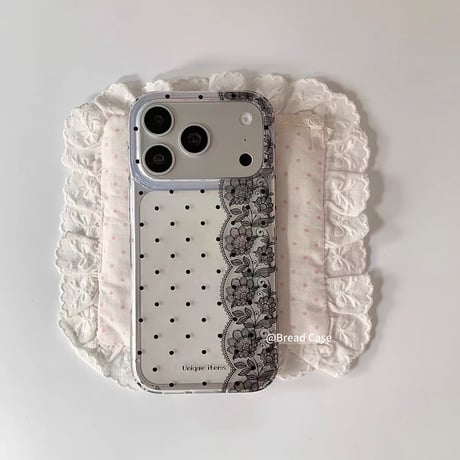 ドット×レーススカラップiPhoneケース