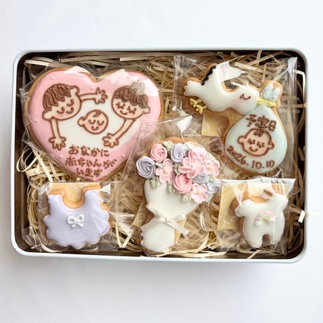 【完成品】妊娠報告 | 感動ギフトクッキー缶〈賞味期限8/12〉