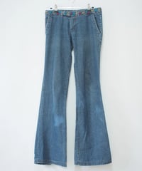 flowers flare denim