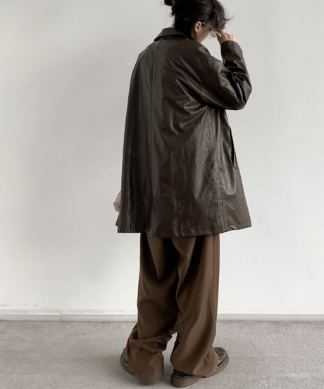 VINTAGEFORM LEATHER COAT /2color