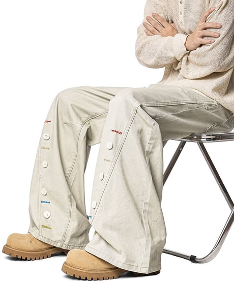 BUTTONCRAFT WIDE PANTS /3color