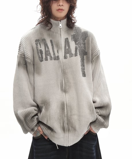 GHOSTMARK ZIP KNIT /2color