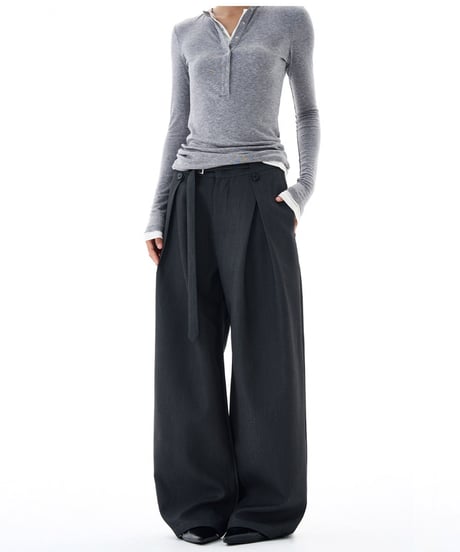 LUXPLEAT DRAPE PANTS /2color