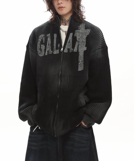 GHOSTMARK ZIP KNIT /2color